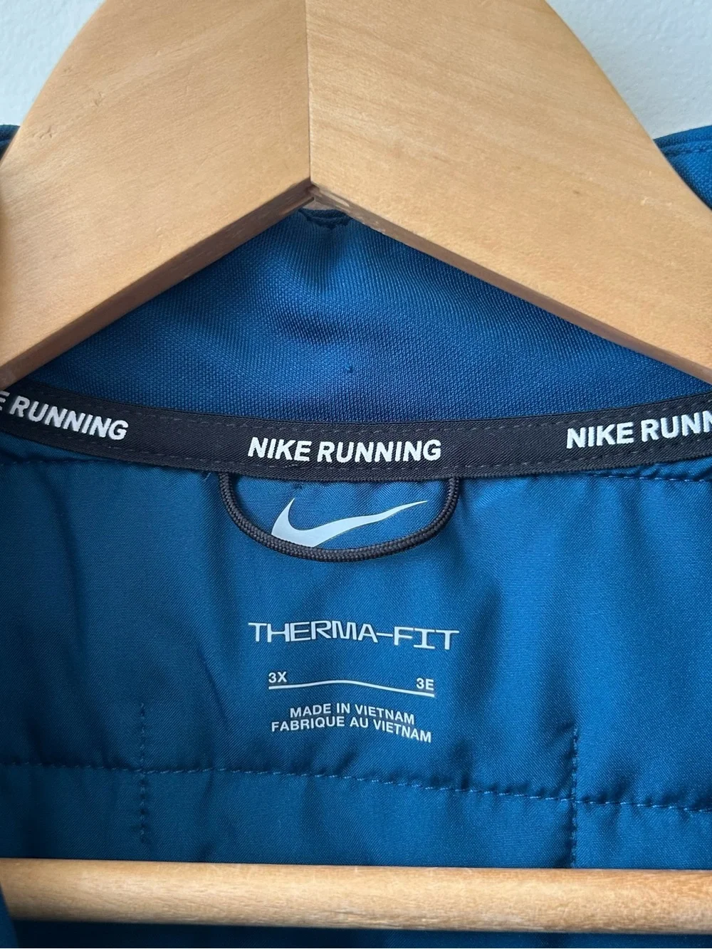 Nike Running Puffer Vest Women Size 3X Blue Therma-Fit Full Zip Lightweight